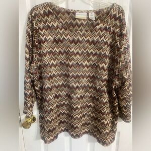 Alfred dunner 3/4 length sleeve top‎ size 2x XXL